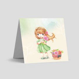 کارت پستال دختر بهار | گل بازار