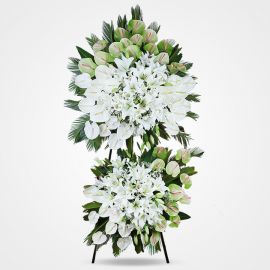 تاج گل دو طبقه سپید