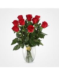 گلدان رز قرمز