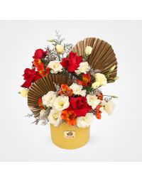 باکس گل رز چتر طلایی