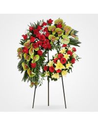 تاج گل رز و آنتریوم ققنوس