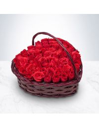 خرید سبد گل قلبی رز | گل بازار