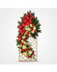 تاج گل ژربرا و لیلیوم سارن