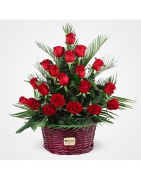خرید اینترنتی سبد گل رز قرمز | گل بازار