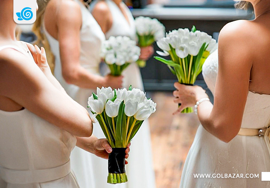 دسته گل لاله نامزدی عروس