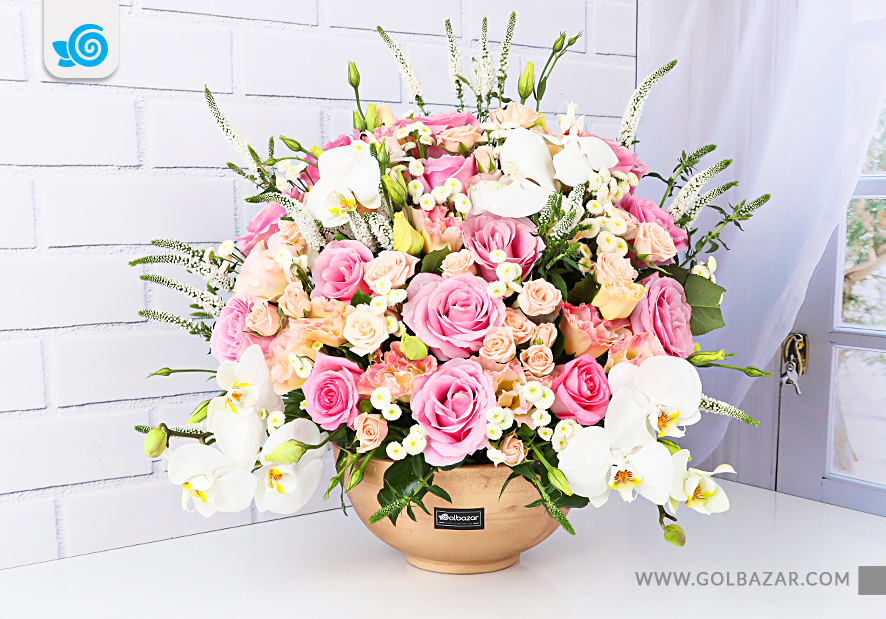 گلدان گل لاکچری بله برون