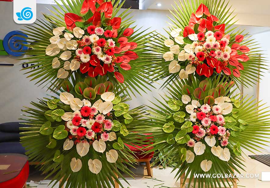 عکس تاج گل دو طبقه برای ترحیم