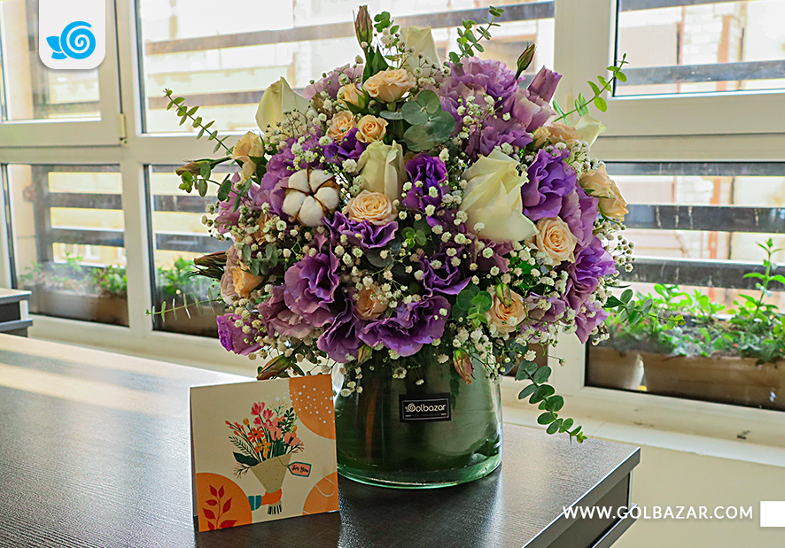 هدیه دادن گل بنفش