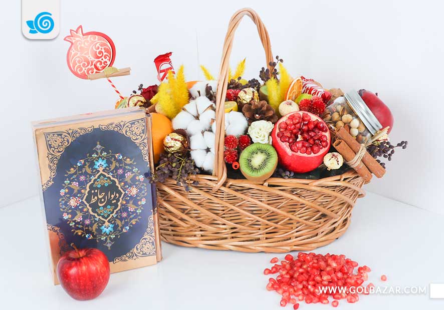 عکس تزیین گل و میوه یلدای عروس