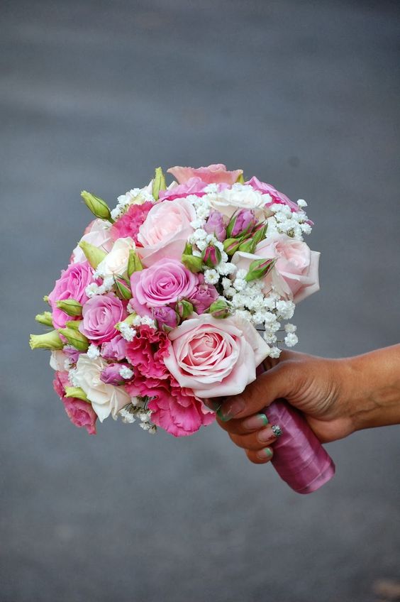 دسته گل عروس تابستانی بنفش