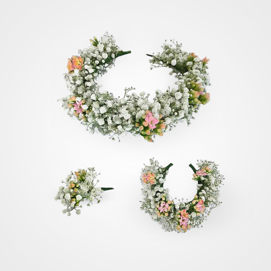 ست تاج گل عروس و دستبند عروس